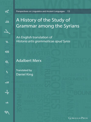 cover image of A History of the Study of Grammar among the Syrians